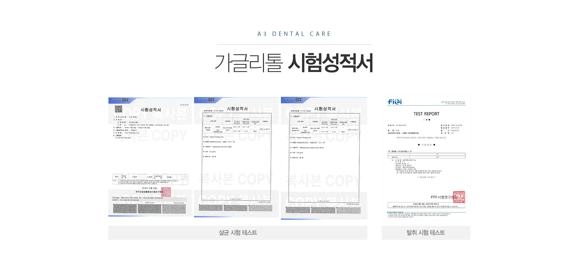 가글리톨 시험성적서